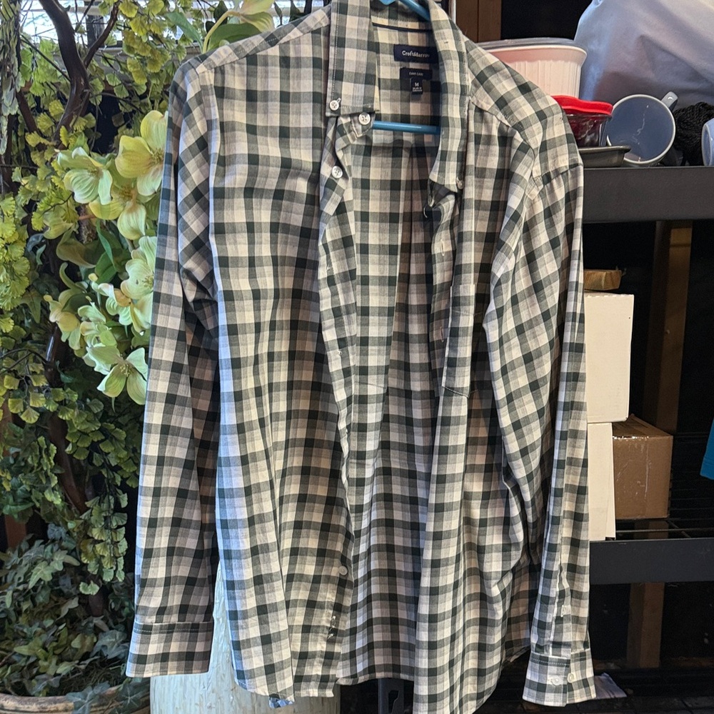Croft & Barrow Men's Black and White Plaid Shirt